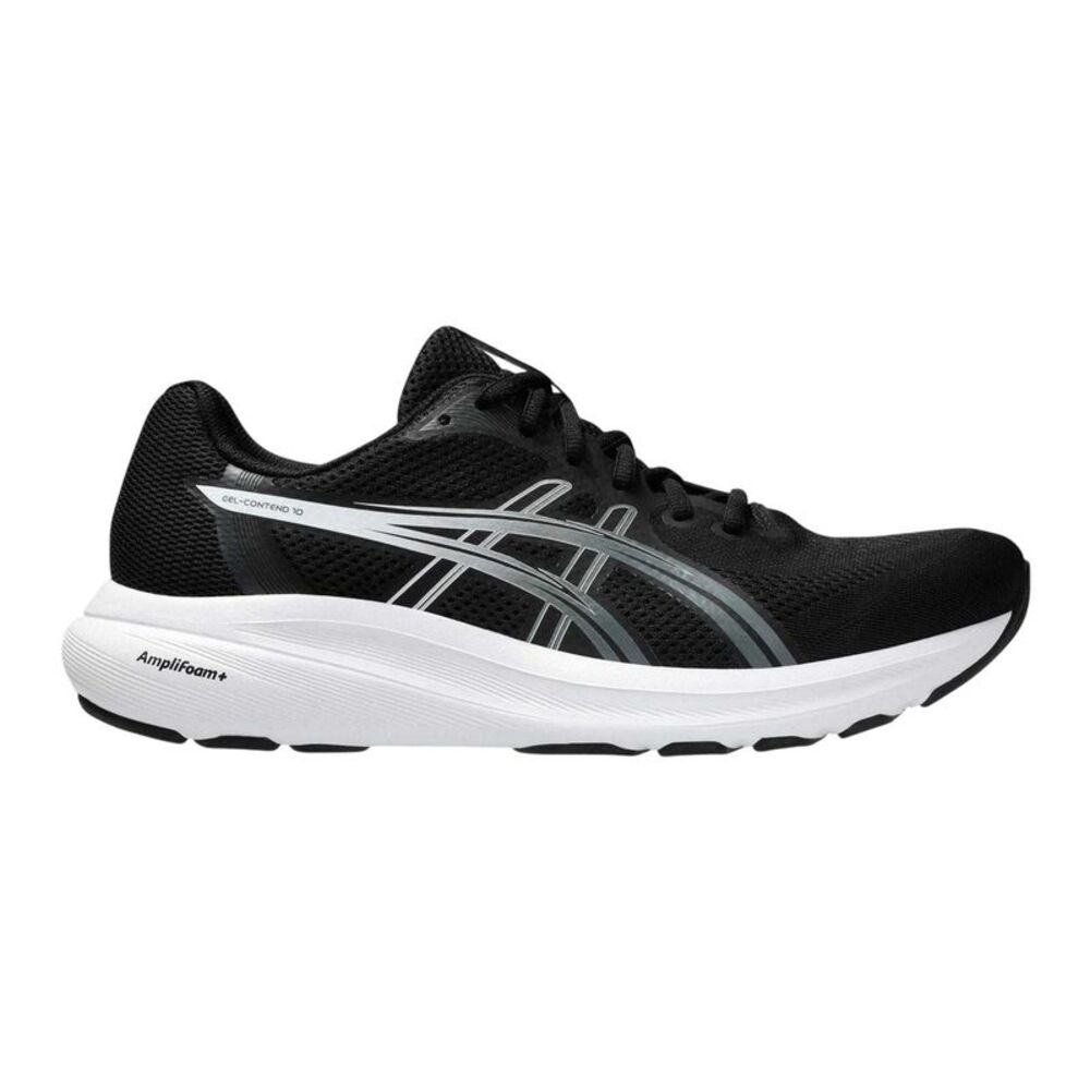 Asics Mens Contend 10 Cushioned Sneakers / Black/White